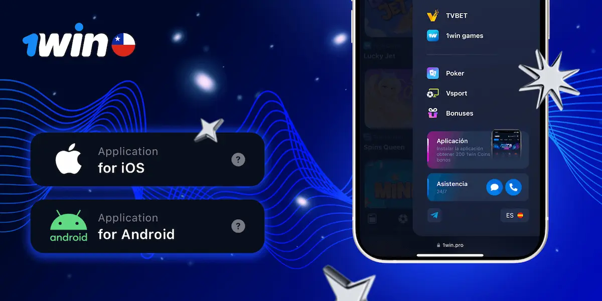 Aplicación 1win para iOS y Android