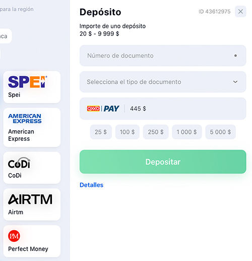 Depósito 1win