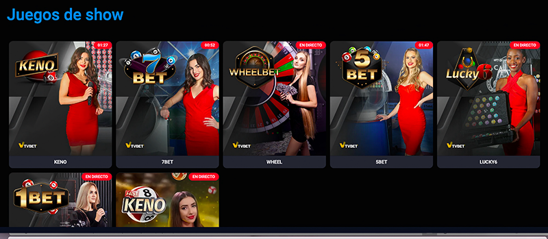Juegos en vivo 1win