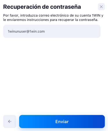 Recuperar contraseña 1win